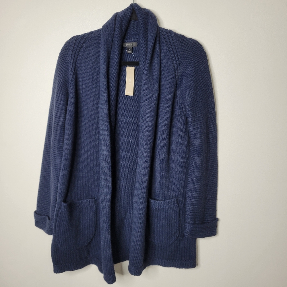 NWT J. Crew Navy Cotton Cardigan